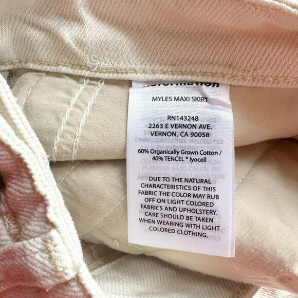 NWT Reformation Myles Maxi Skirt Denim Jean Cream Fior Di Latte 25 - Picture 11 of 13